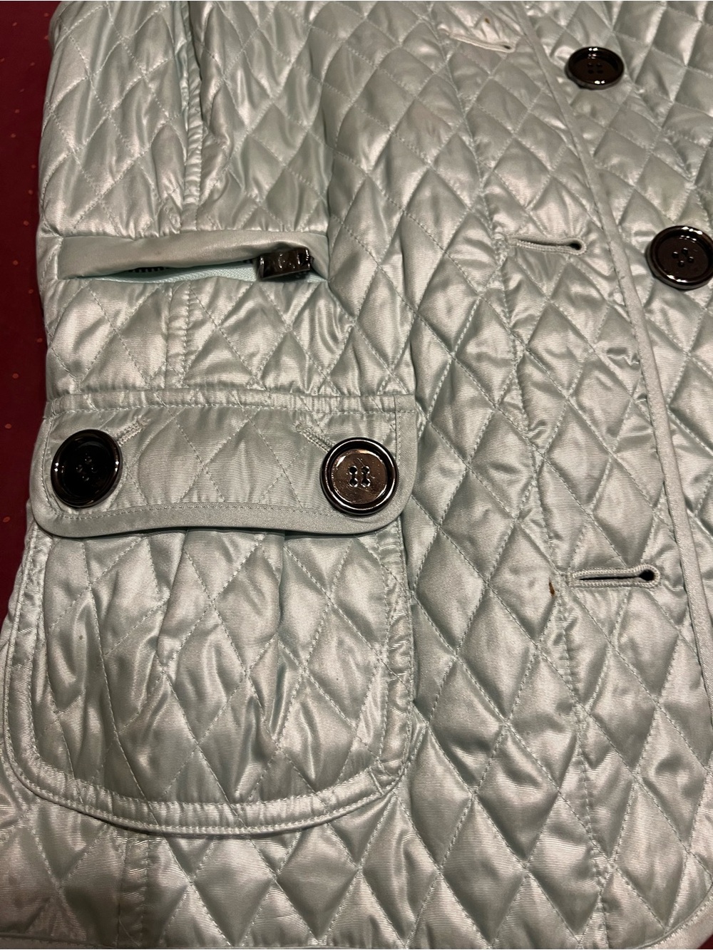 Carlisle Size 8 Sophisticated Quilted Mint Green Belted Vest w/ Detachable Hood - Picture 5 of 11